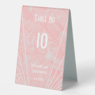 Plaque De Table Mariage design Art déco en marbre rose