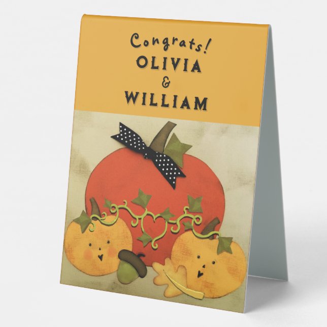 Plaque De Table Mariage d'Halloween en Octobre (Verso)