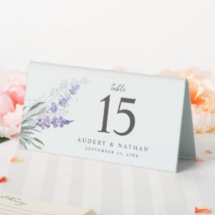 Plaque De Table Mariage élégant à l'aquarelle fleuri de lavande