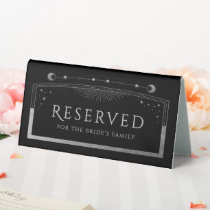 Plaque De Table Mariage en argent noir céleste réservé