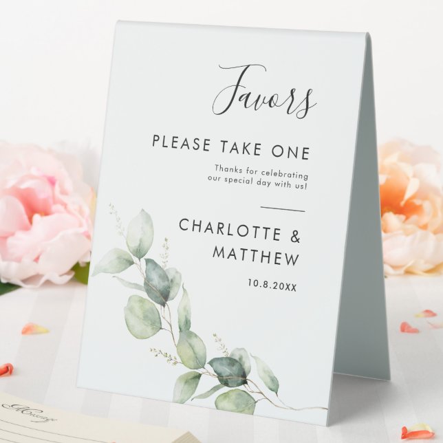 Plaque De Table Mariage Eucalyptus Green Watercolor (In SItu (Mariage))