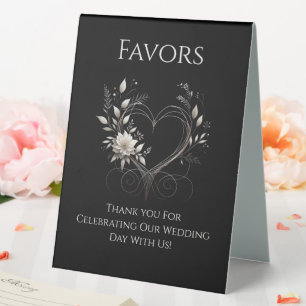 Plaque De Table Mariage Favor Signalé-Moderne Fleurs avec un coeur