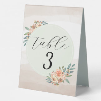 Plaque De Table Mariage Floral Aquarelle Jardin d'Été