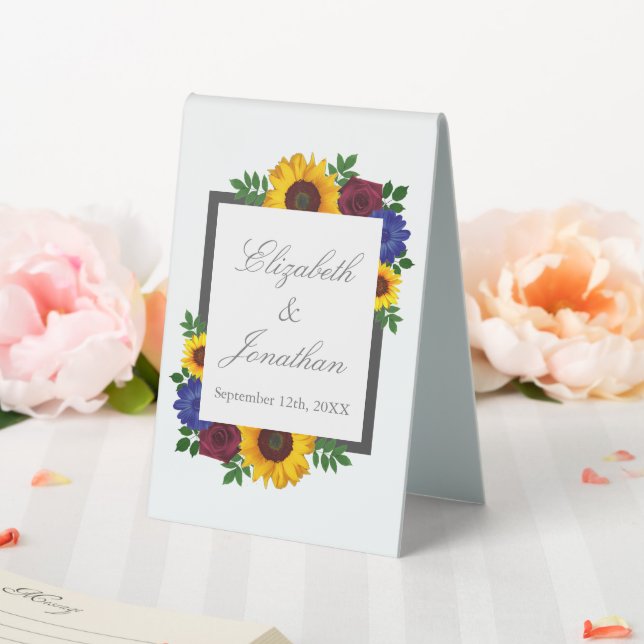 Plaque De Table Mariage floral Rose de tournesol (In SItu (Mariage))