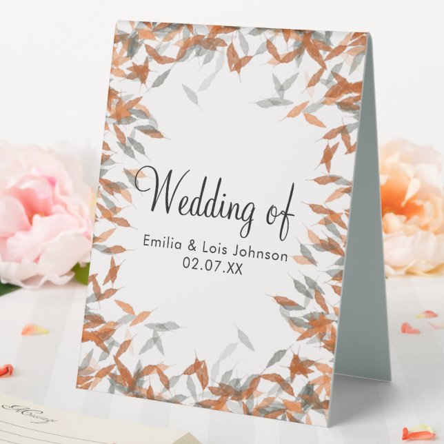 Plaque De Table Mariage flottant de Pampas à feuilles molles rusti (In SItu (Mariage))