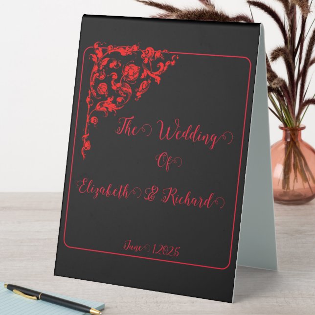 Plaque De Table Mariage gothique sombre (En SItu (Tableau))