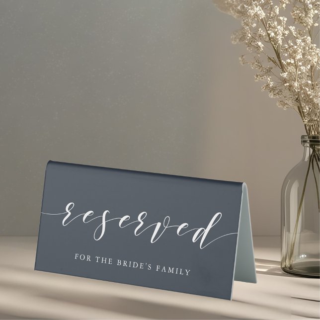 Plaque De Table Mariage moderne Dark Navy Réservé (Créateur téléchargé)