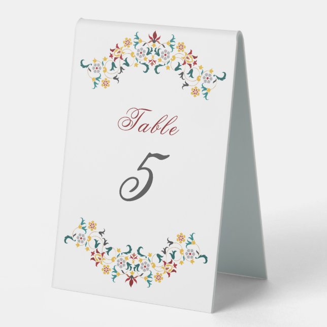 Plaque De Table Mariage Motif classique complexe de géométrie vint (Recto)