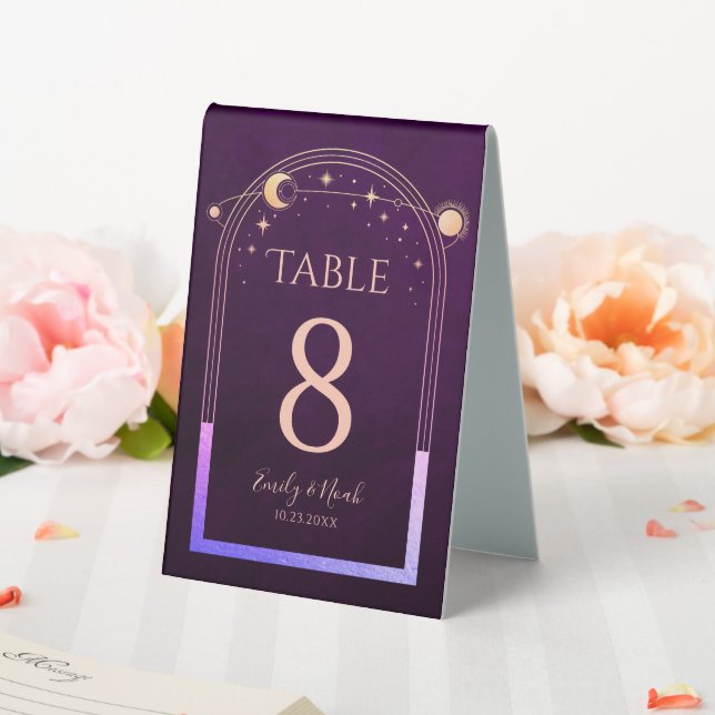 Plaque De Table Mariage mystique arc-en-ciel Plum profond Sun Moon (In SItu (Mariage))