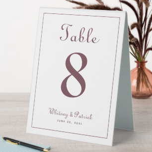 Plaque De Table Mariage Numéro de table Elégant Burgundy Classic T