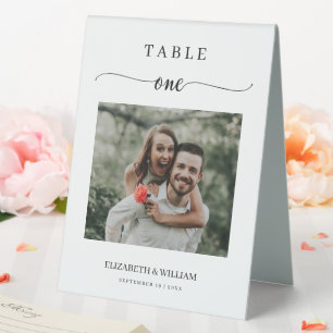 Plaque De Table Mariage photo Elegance Script Numéro de table Un