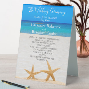 Plaque De Table Mariage plage 2 Starfish dans le sable Mariage ven