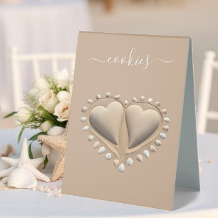 Plaque De Table Mariage plage Coeurs de sable-Cookies