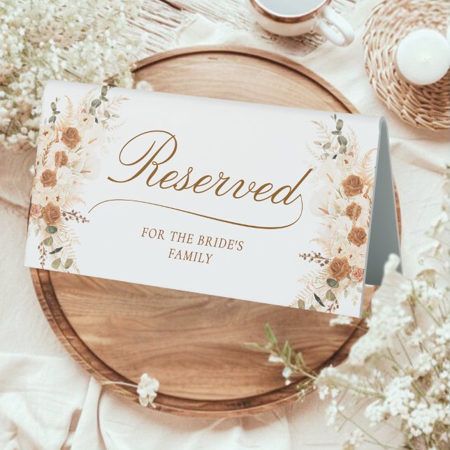 Plaque De Table Mariage réservé à la typographie | Gras Terracotta (Créateur téléchargé)