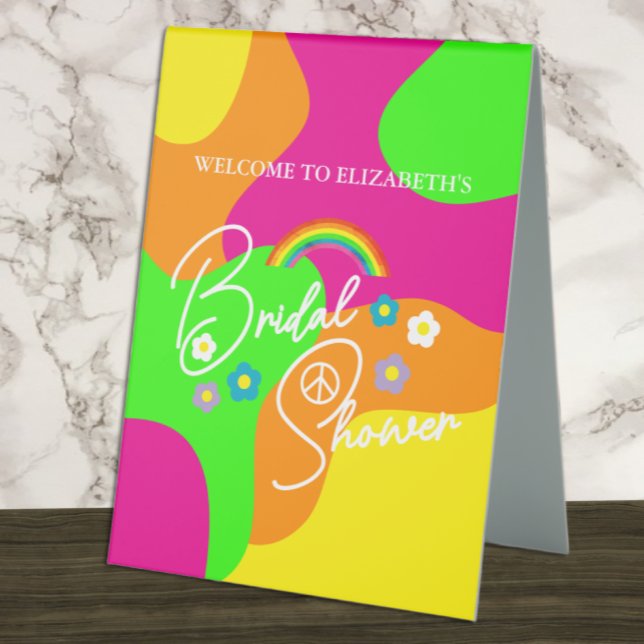 Plaque De Table Mariage rétro funky sous forme de shower (Créateur téléchargé)