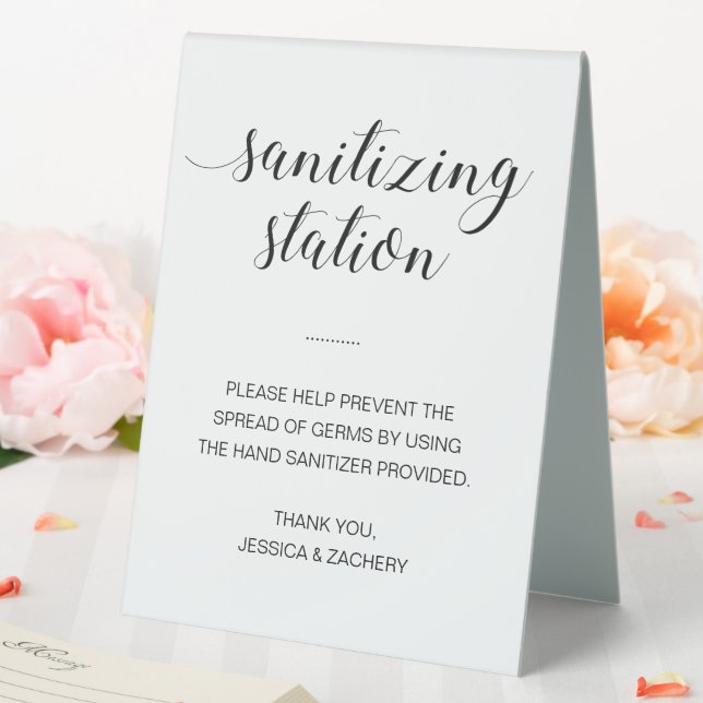 Plaque De Table Mariage Sanitizer à main de la station (In SItu (Mariage))