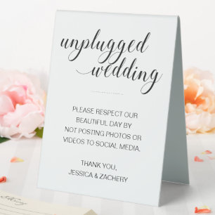 Plaque De Table Mariage sans appareil électronique - Interdiction 