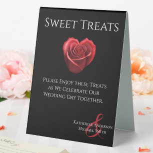 Plaque De Table Mariage Sweet Traitements Signal-Coeur en forme de