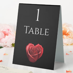 Plaque De Table Mariage Tableau Numéro Coeur En Forme Rouge Rose-