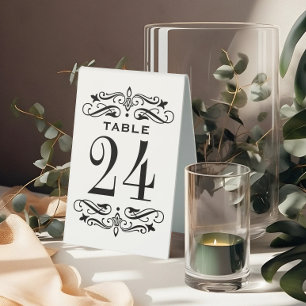 Plaque De Table Mariage vintage noir et blanc