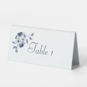 Plaque De Table Mariages de panneaux de table florale bleu