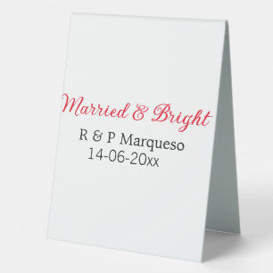 Plaque De Table Marié & lumineux ajouter nom de couple mariage ajo