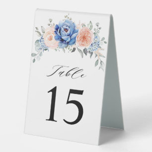 Plaque De Table Marine Blue Slate Dusty Blush rose Numéro de table