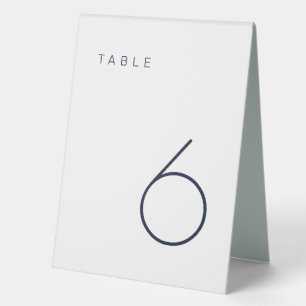 Plaque De Table Marine minimaliste moderne et numéro de table blan