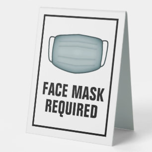 Plaque De Table Masque de visage requis