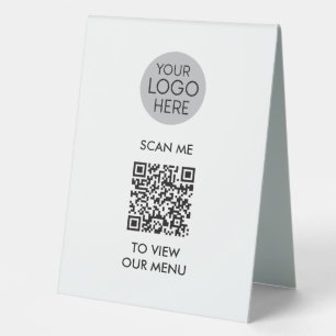 Plaque De Table Menu Analyser le code QR pour afficher   Logo prof