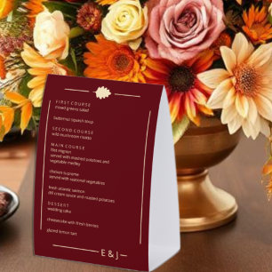 Plaque De Table Menu de mariage automnal en Bourgogne