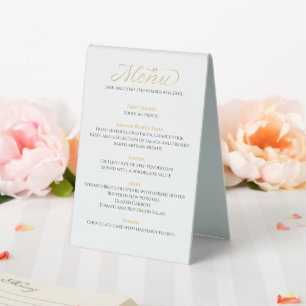 Plaque De Table Menu élégant et moderne de réception de mariage