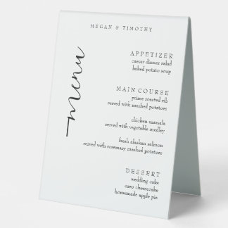 Plaque De Table Menu Mariage