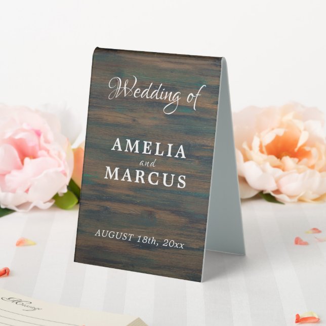 Plaque De Table Menu Mariage Rustic Dark Wood Script (In SItu (Mariage))