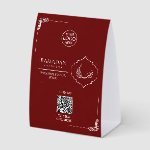 Plaque De Table Menu QR Code personnalisé Ramadan Kareem pour rest