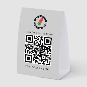 Plaque De Table Menu spécial logo et code QR d'entreprise personna