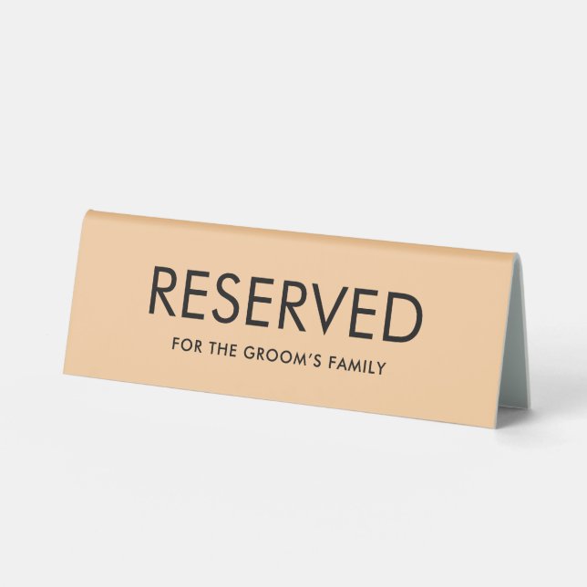 Plaque De Table Minimalist Elegant Reserved Table Tent Sign  (Recto)