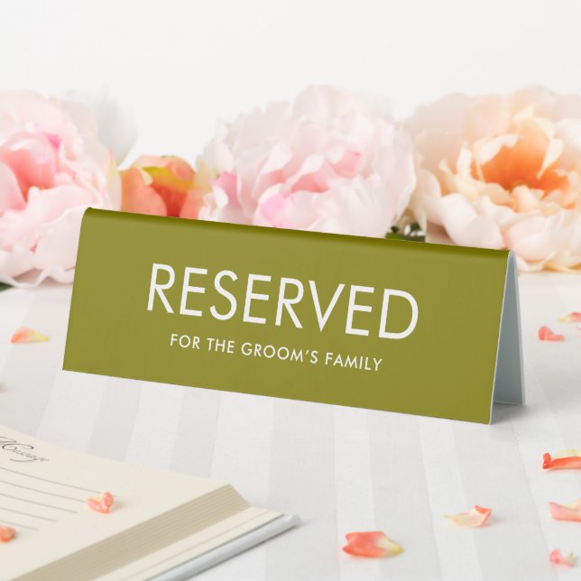 Plaque De Table Minimalist Elegant Reserved Table Tent Sign  (In SItu (Mariage))