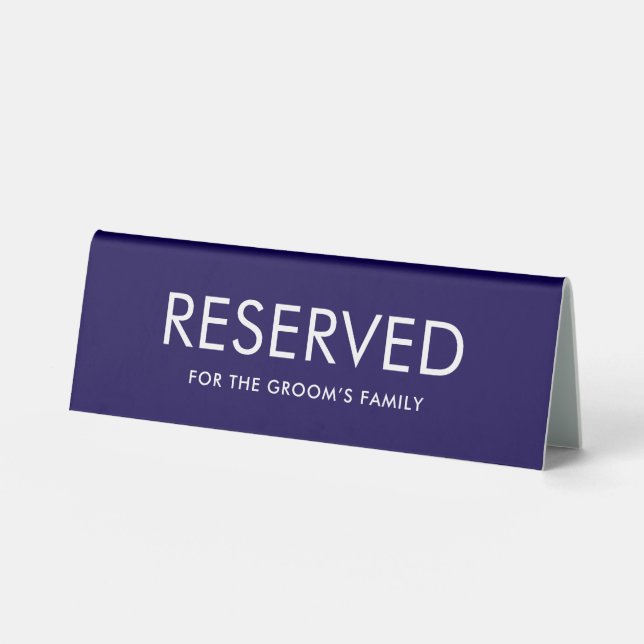 Plaque De Table Minimalist Elegant Reserved Table Tent Sign (Recto)