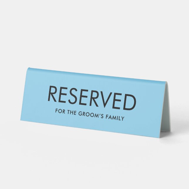 Plaque De Table Minimalist Elegant Reserved Table Tent Sign (Recto)
