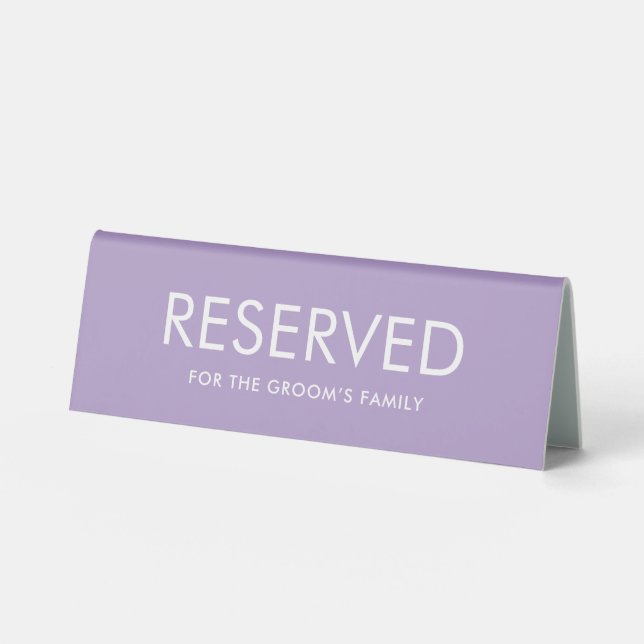 Plaque De Table Minimalist Elegant Reserved Table Tent Sign  (Recto)