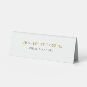 Plaque De Table Minimaliste Classique Professionnel Couleur Or