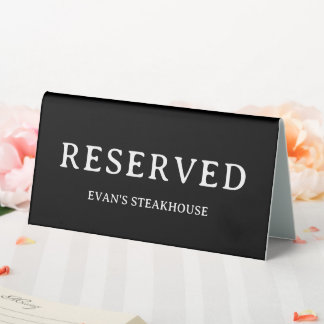 Plaque De Table Modern Elegant Typography Simple Clean Reserved