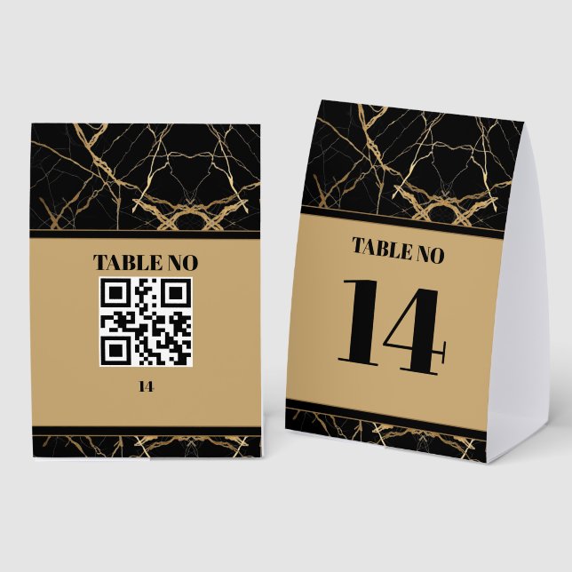 Plaque De Table Modern Gold & black Marble  Minimalist Luxury  (Recto/verso)