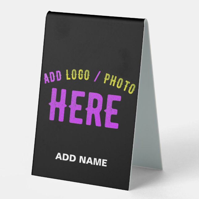 PLAQUE DE TABLE MODERNE ET MODERNE PERSONNALISABLE NOIR VÉRIFIÉ (Recto)