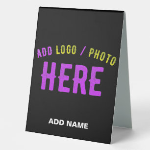 PLAQUE DE TABLE MODERNE ET MODERNE PERSONNALISABLE NOIR VÉRIFIÉ