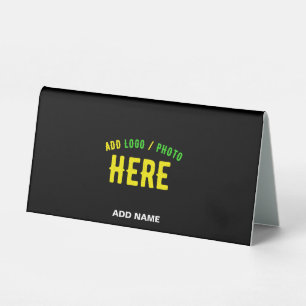PLAQUE DE TABLE MODERNE ET MODERNE PERSONNALISABLE NOIR VÉRIFIÉ
