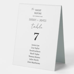 Plaque De Table Moderniser la nuit avant le Mariage