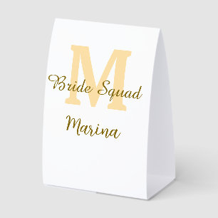Plaque De Table Monogramme de l'équipe de la mariée simple shower 