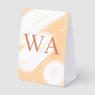 Plaque De Table Monogramme rétro gras blanc orange pêche pastel no